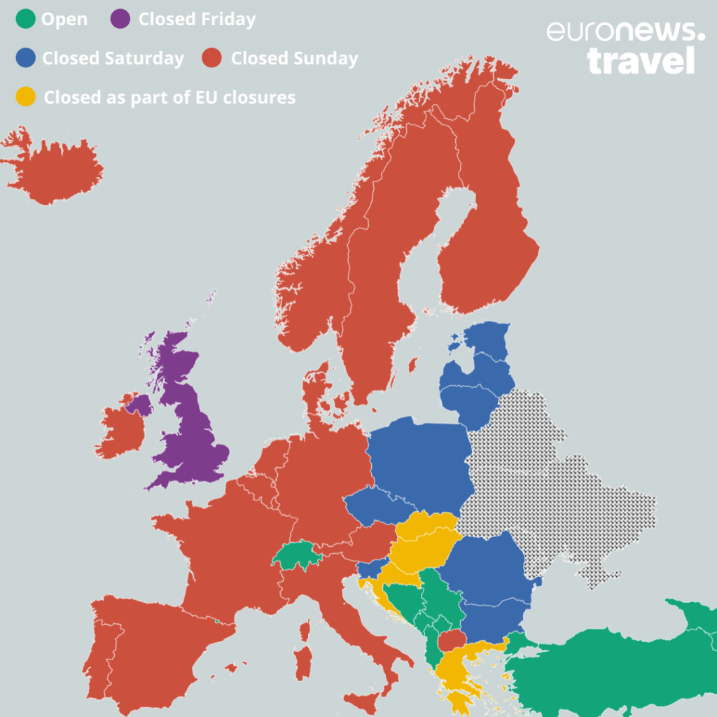 The latest European countries to close their airspace to Russian airlines and flights.